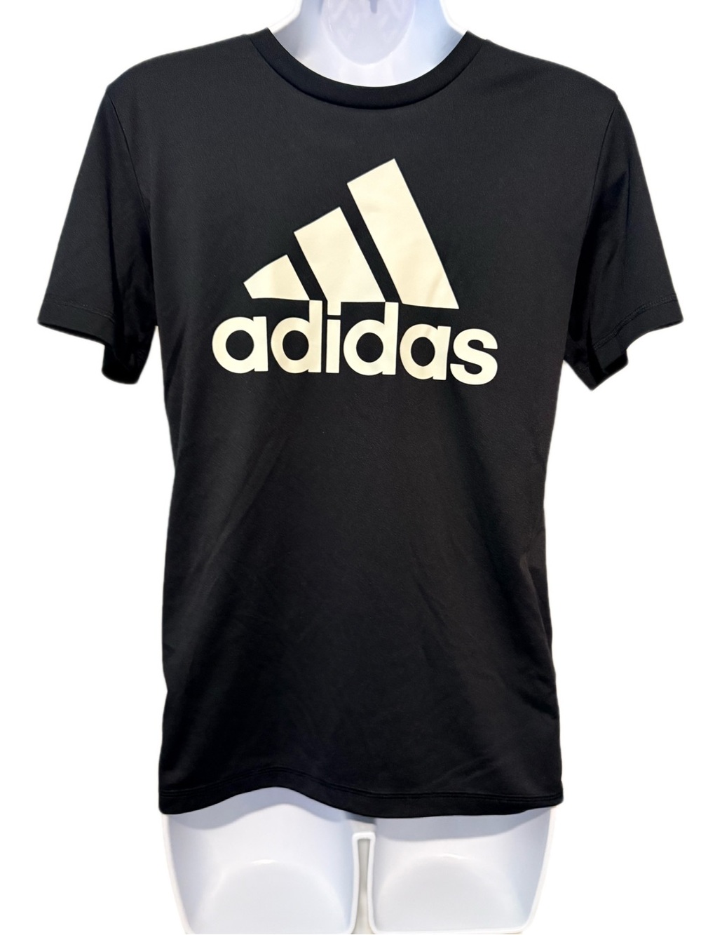 Adidas Black Tee with White Logo - Boys (YM)
